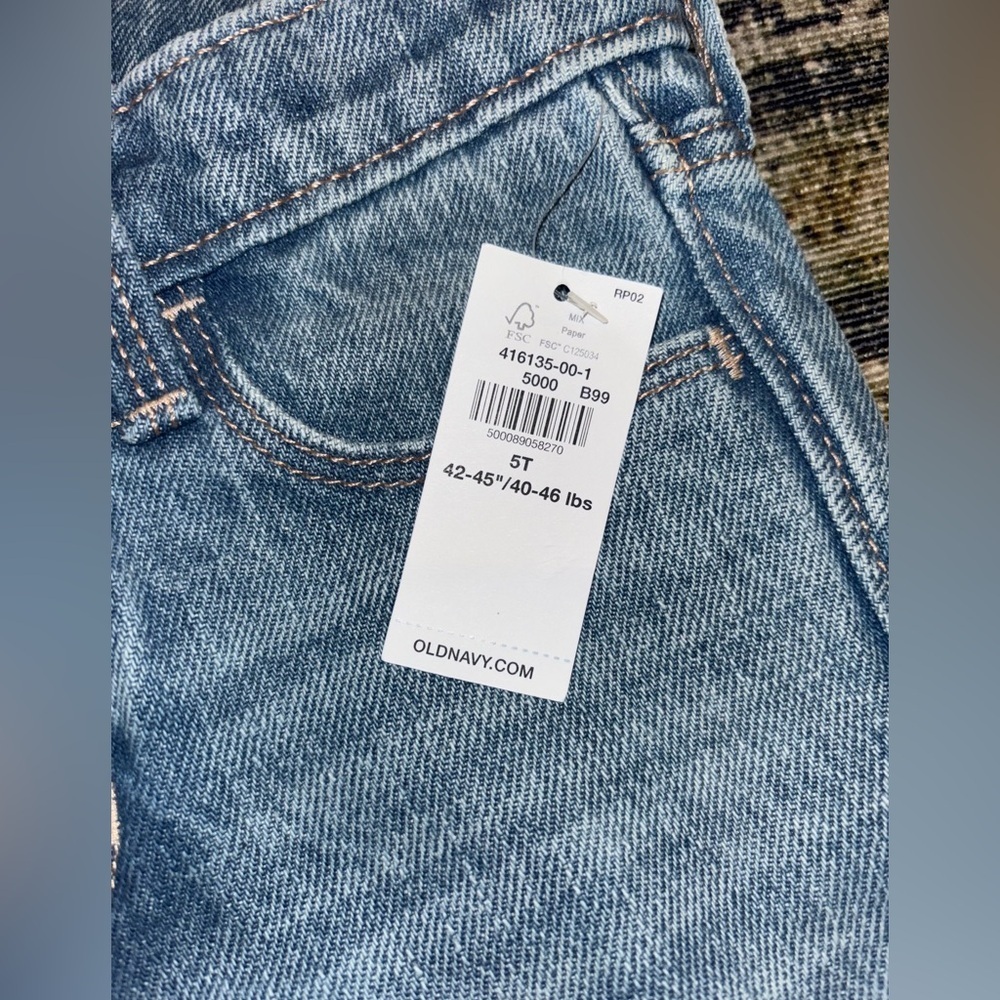 Old Navy Toddler Distressed Blue Wide-Leg Jeans - Picture 3 of 5